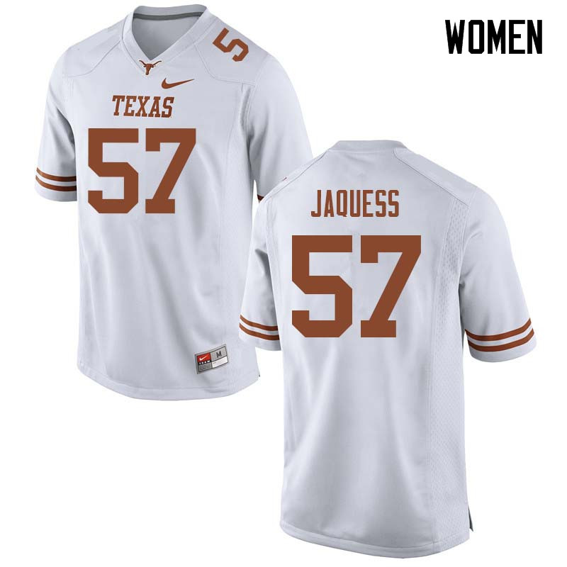 Women #57 Cort Jaquess Texas Longhorns College Football Jerseys Sale-White